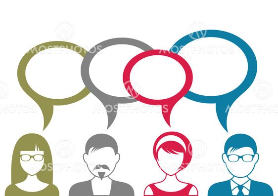 People icons with speech bubbles