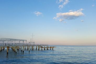 a beautiful large pier on the seashore