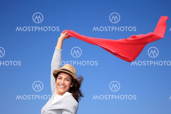 pretty young girl with scarf in a sunny day
