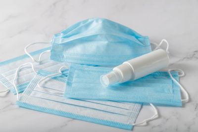 Medical masks and disinfectant. Corona virus  quarantine