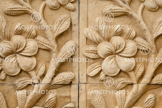 native molding art on wall in thai style
