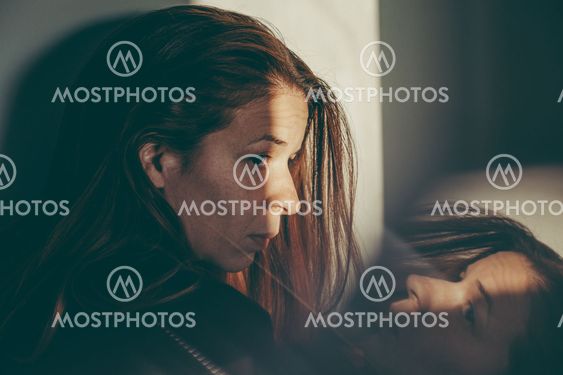 A woman alone and depressed