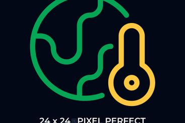 Global warming awareness dark color line ui icon