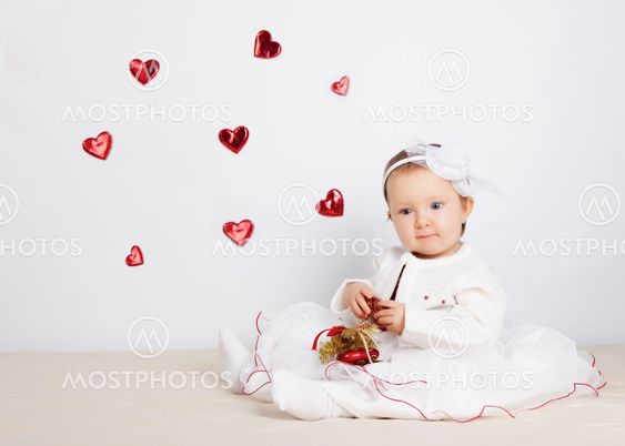 Little girl with hearts