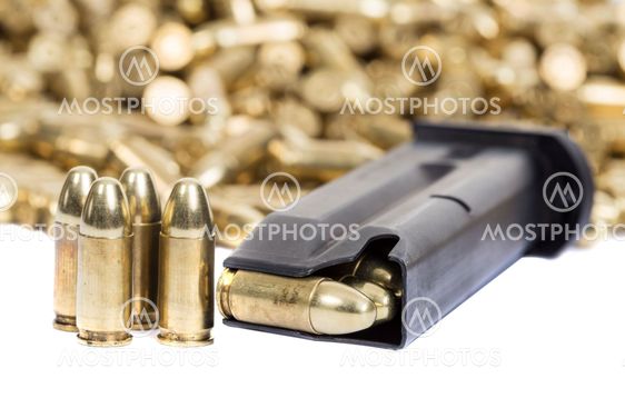 Bullets on white
