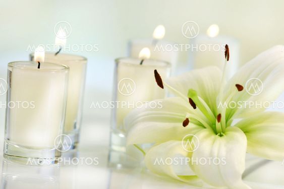 Lily flower with candle