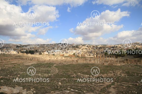Landscape view from Jarash, Jordan