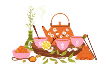 Chinese tea concept. Traditional tea ceremony with...