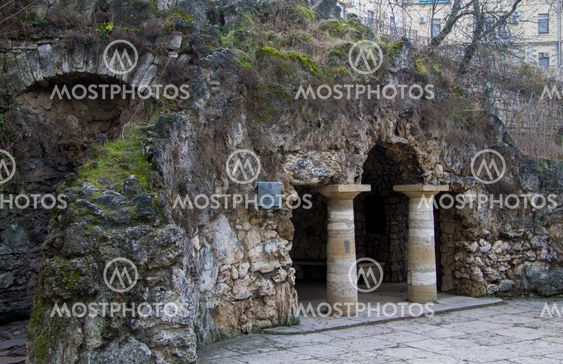 The Dianas Grotto. Flower park. Pyatigorsk landmarks The...