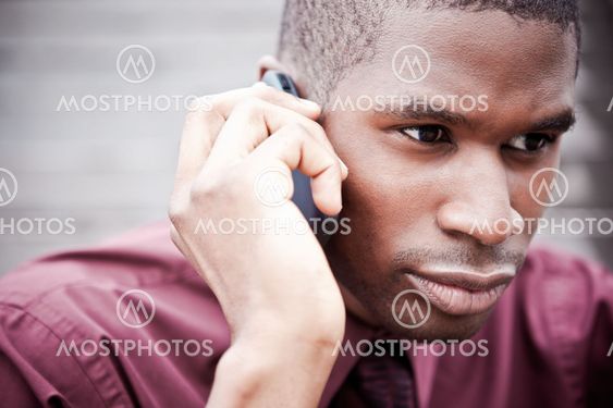 Black businessman on the phone