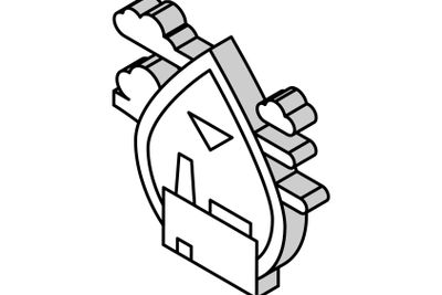 air emissions and ambient air quality isometric icon...