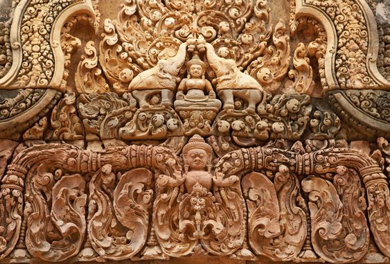 Khmer relief in Banteay Srei