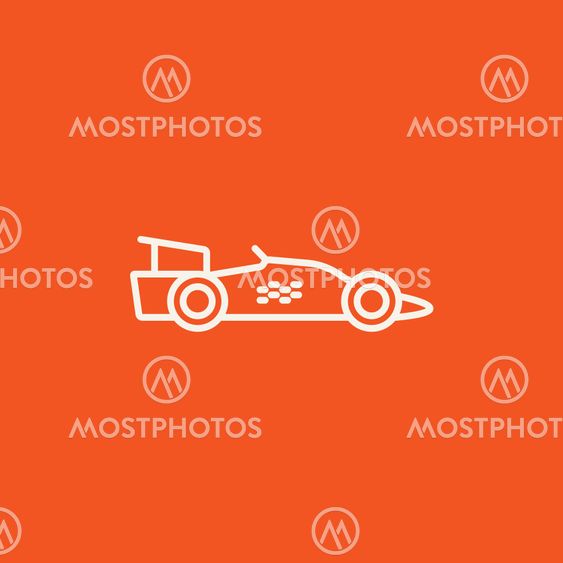 Race car line icon.