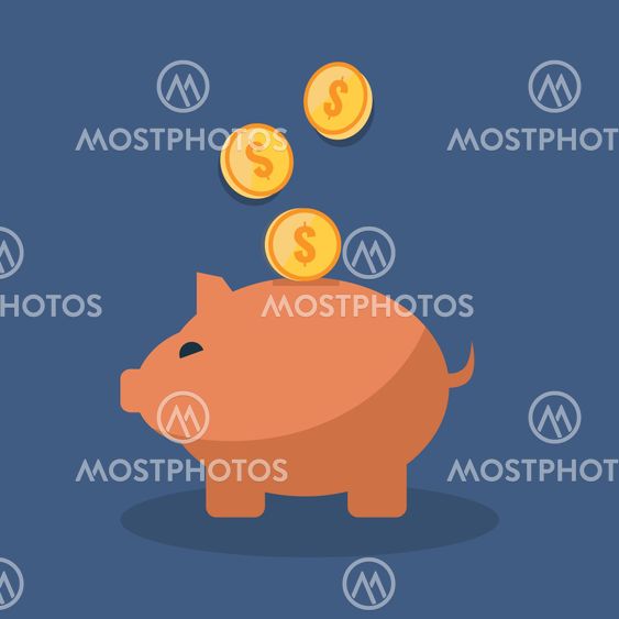 Save money concept. Flat design stylish.