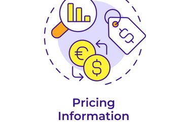 Pricing information multi color concept icon