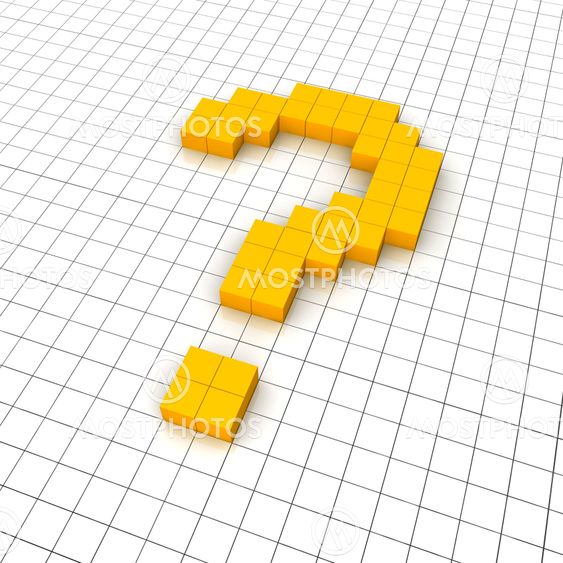 3d question mark icon in grid