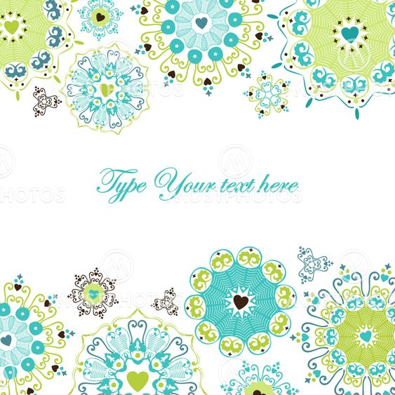 Green and blue decorative elements