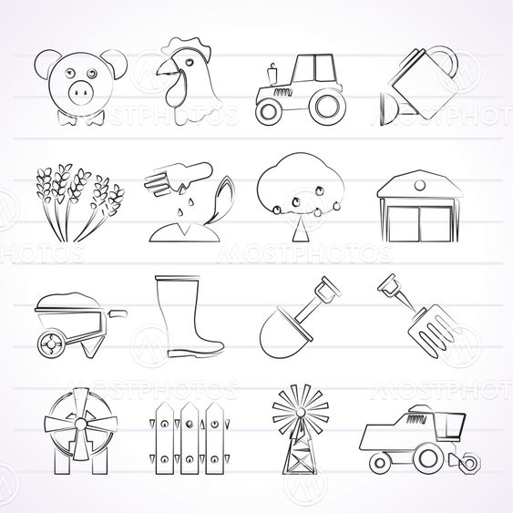 Agriculture and farming icons