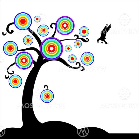 Fantasy tree with bird