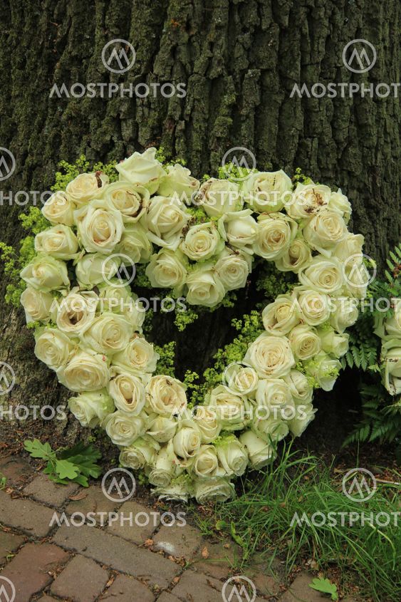 Heart shaped sympathy flowers