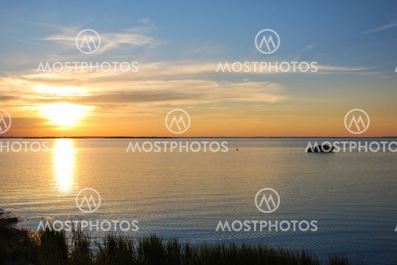 Calm evening by the coast
