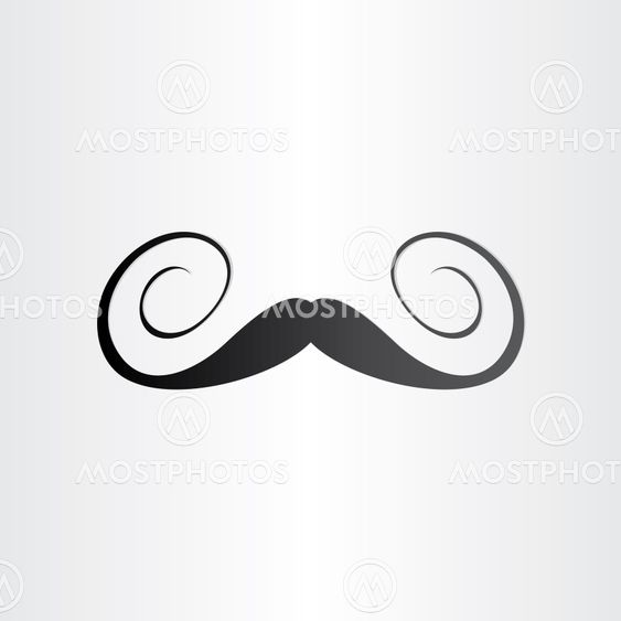 funny spiral mustaches abstract design element