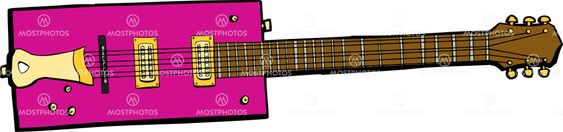 Single Rectangular Electric Guitar