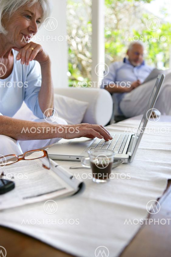 Senior woman at a laptop