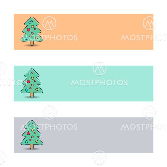 Banners with christmas tree