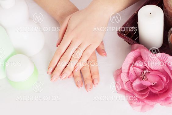 Woman hands with manicure