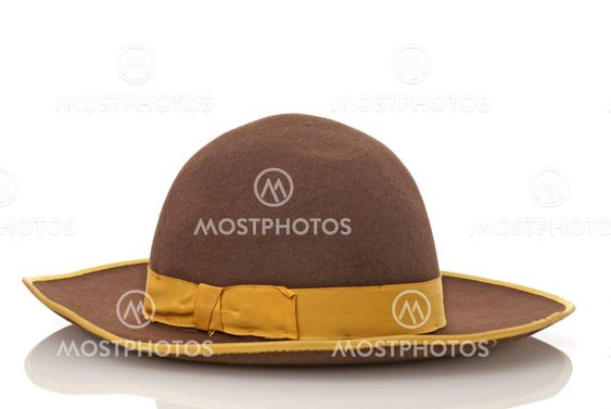 Scarecrow brown felt hat with with yellow loop