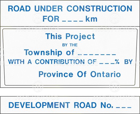 Development Road Project Contract Identification Sign in...