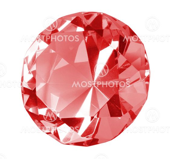 Singe red crystal diamond