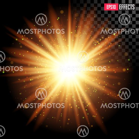 Star Burst with Sparkles. Vector Transparent Lens Flare...