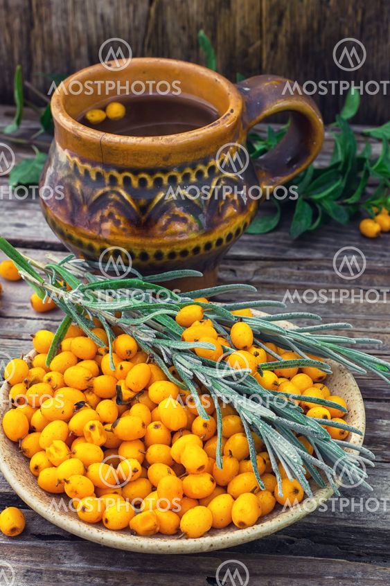 Healthy tea with sea buckthorn.