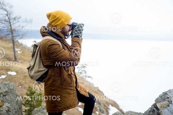 Photographers on a hill