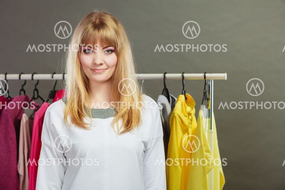 Pretty girl with new wardrobe.