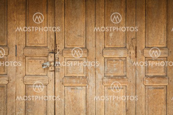 Old wooden door front view