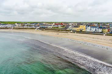 Aerial view of Kilkee, coastal town, popular as a...