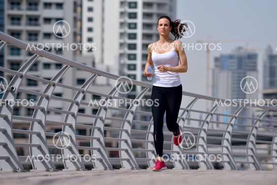 woman jogging at morning