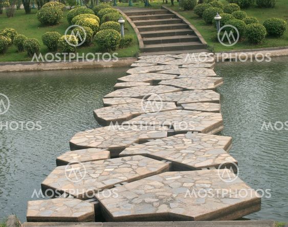 stone bridge in beautiful garden