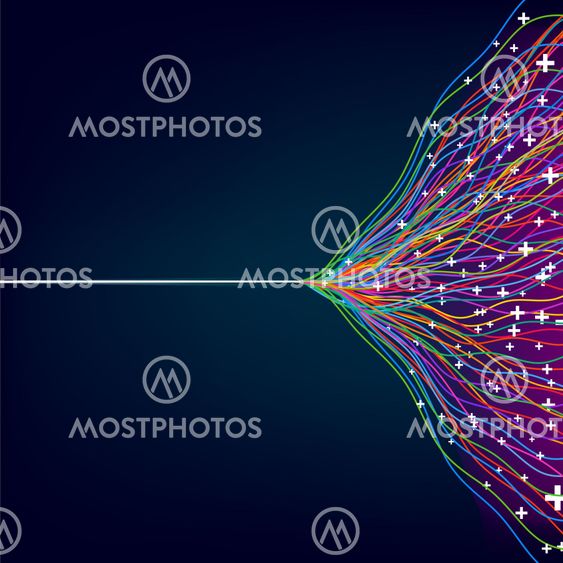 Colorful lines on dark blue background
