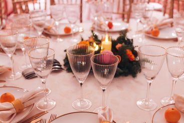 Beautiful table decoration for luxury  event in pink and...