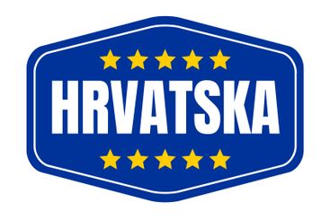 Croatia symbol icon with the European flag