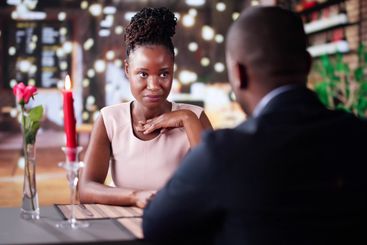 Romantic Couple Having Dinner
