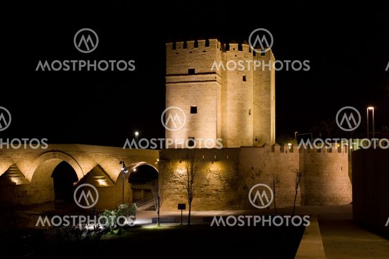 Calahorra Tower in Cordoba at Night