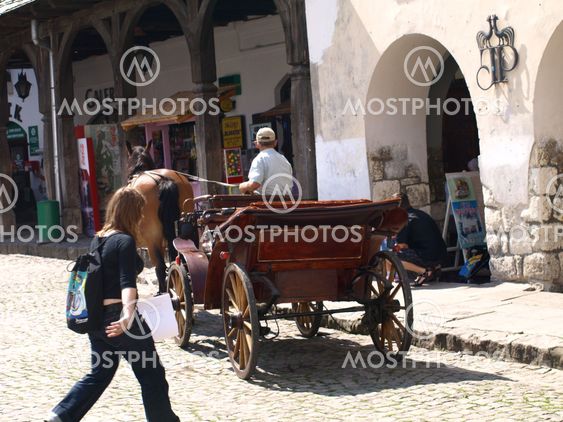 Carriage on Old Market Place in Kazimierz Dolny, Poland