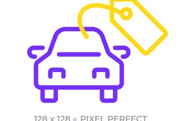 Buying car pixel perfect two color line icon