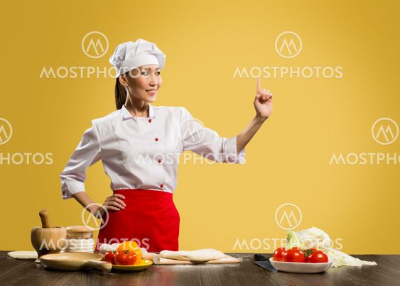 Asian female chef