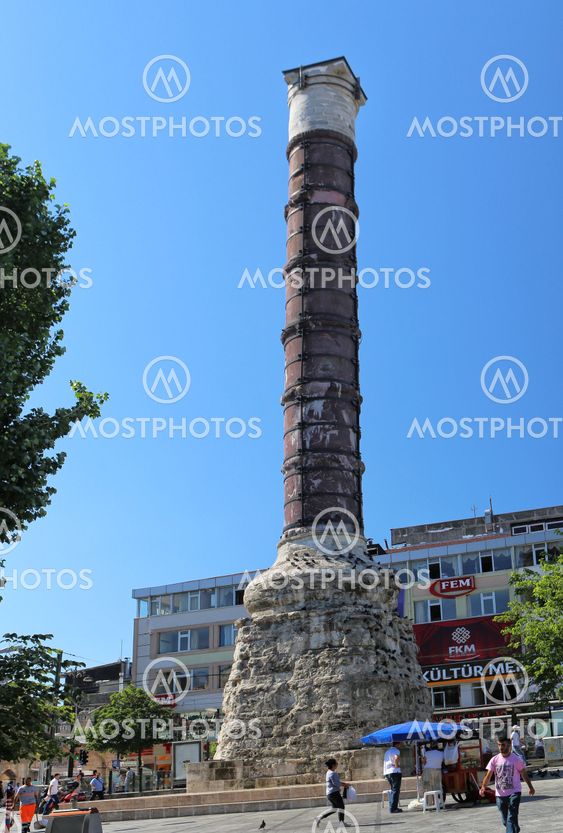 The Column of Constantine (or Burnt Column), a Roman monumental column erected in Istanbul in 330 AD